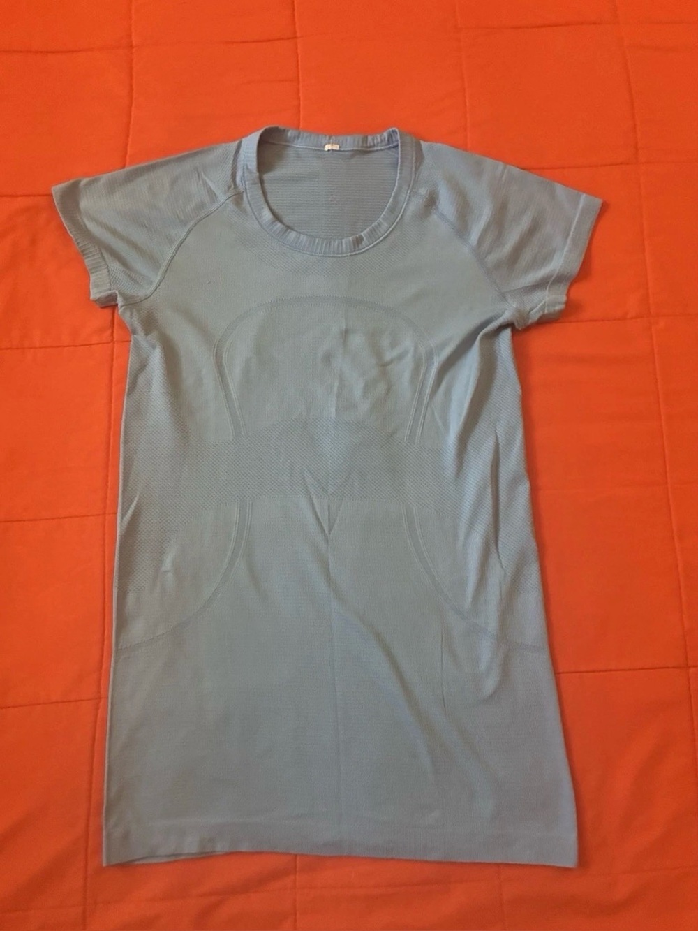 Lululemon Swiftly Shirt Womens 8 Blue Short Sleeve Yoga Run Compression